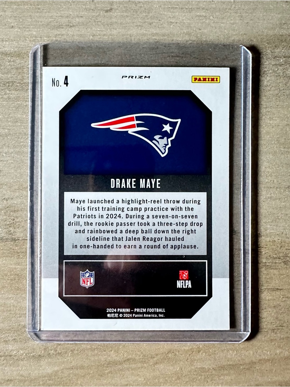 Drake Maye Signed Rookie 2024 Panini Prizm #4. Autograph. New England Patriots. - Picture 4 of 9